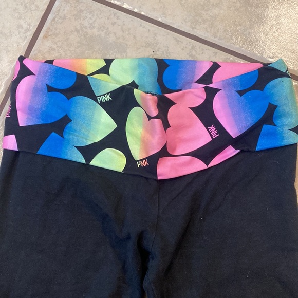 PINK Victoria’s Secret yoga gold over crop Capri with sequins small - Picture 2 of 4